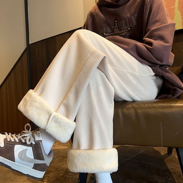 WidoWilder-High Waist Fleece Lined Wide Leg Pants