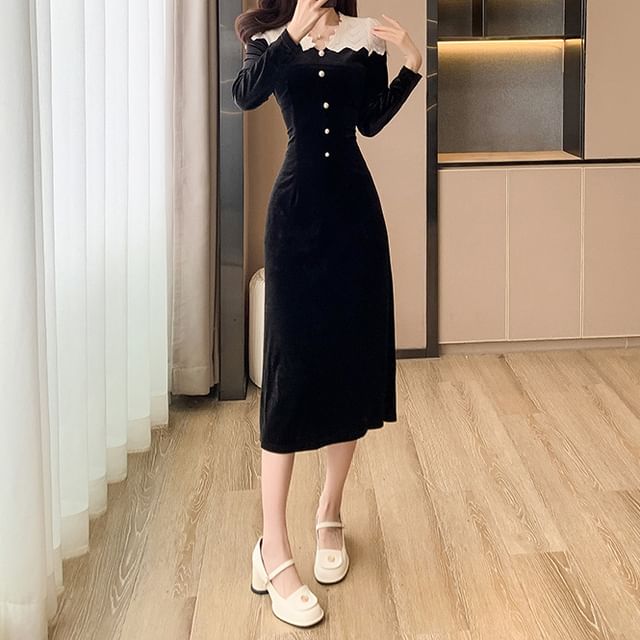 button gown midnight velvet gowns