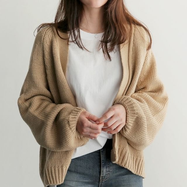 Essere-Plain Open Front Cardigan