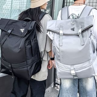 Hikuozy-Buckled Plain Backpack