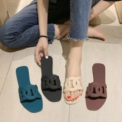 Chic Kingdom - Plain Flat Slide Sandals Chic Kingdom - Plain Flat Slide Sandals
