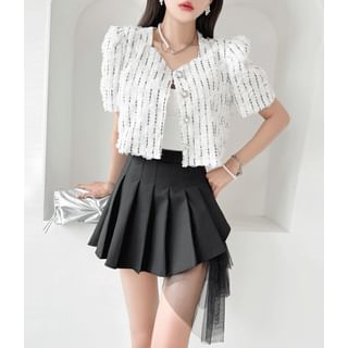 GUMZZI Corsage Stripe Crop Jacket Sale