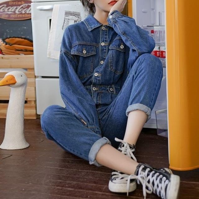 denimdayz LongSleeve Denim Jumpsuit YesStyle