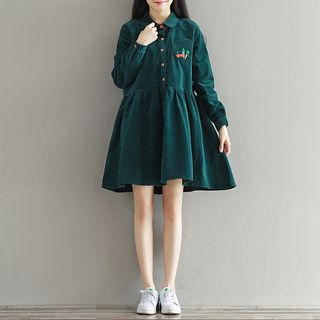 corduroy long sleeve dress