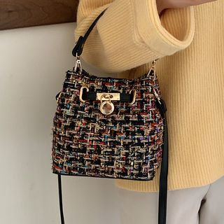 tweed bucket bag