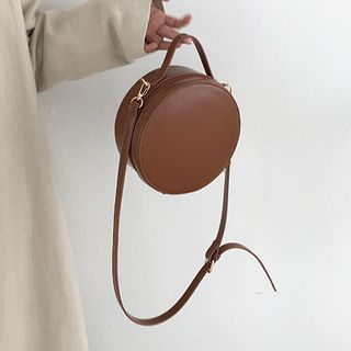Kokora - Faux Leather Round Crossbody Bag | YesStyle