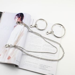 Rofuka-Cinturón de cadena con aros metálicos en capas