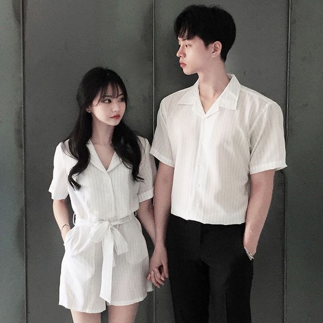 NoonSun - Couple Matching Short-Sleeve Shirt / Dress Pants | YesStyle