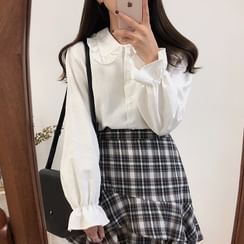 WIKPROM - Ruffled Bell-Sleeve Blouse WIKPROM - Ruffled Bell-Sleeve Blouse