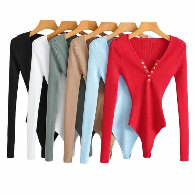 Hollahop-Ribbed Knit Bodysuit
