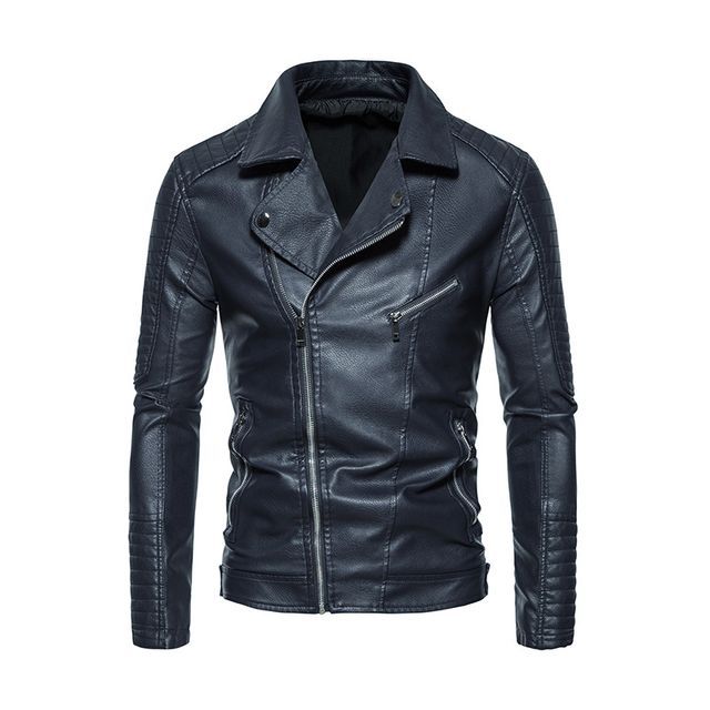Dandyluxe-Faux Leather Zip Biker Jacket