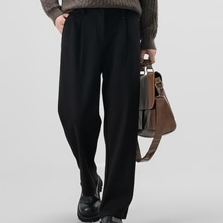 Zentrus-Mid Rise Plain Wide Leg Pants