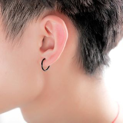 Tenri - Stainless Steel Clip-On Hoop Earrings