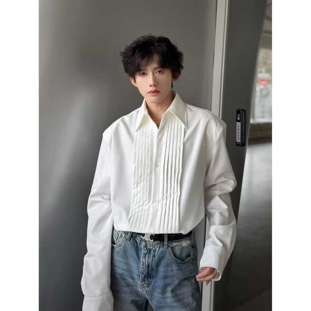 Orungeetun-Long-Sleeve Plain Shirt