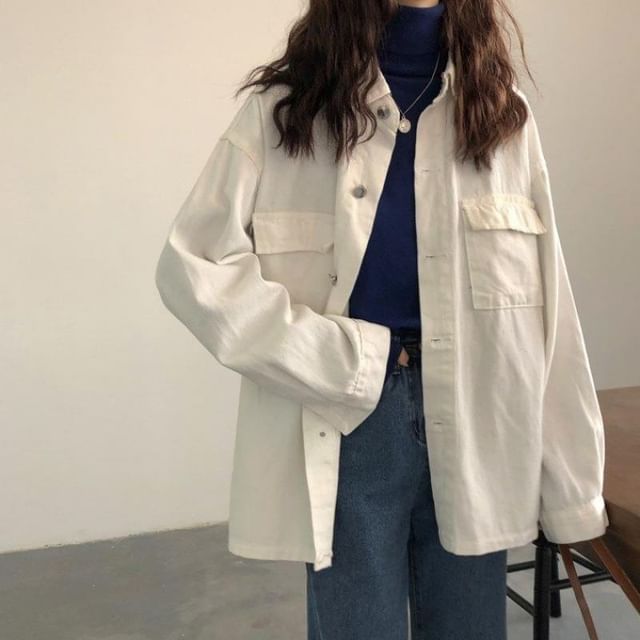 Sisyphi-Pocketed Button-Up Denim Jacket