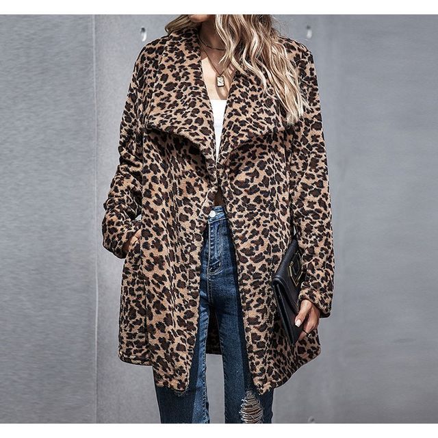 fluffy leopard print coat