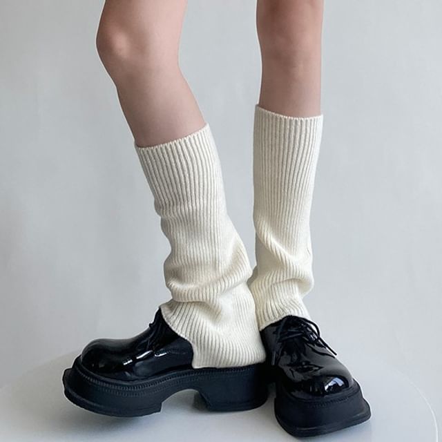 Gentiana-Plain Knit Leg Warmers