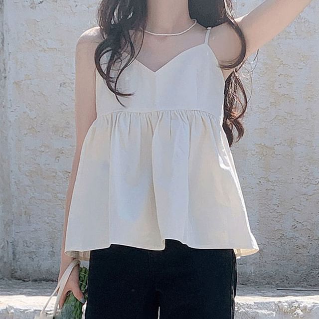 Coris-Plain Flowy Cami Top
