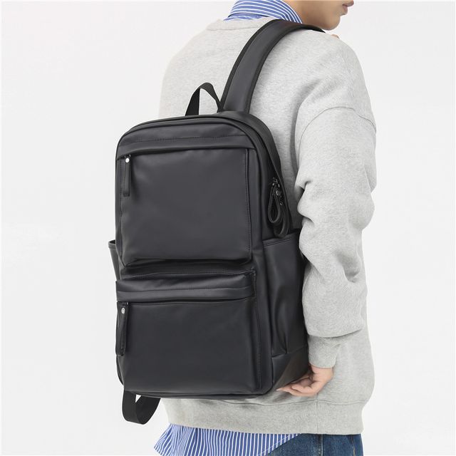 plain leather backpack