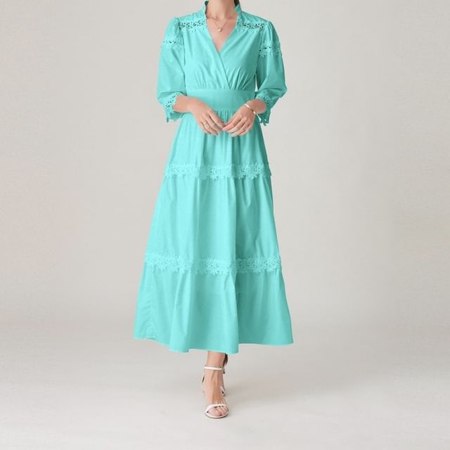 chinese dress ladies Aurora Misty Green Twilight Blossom Dress Xs main image 1