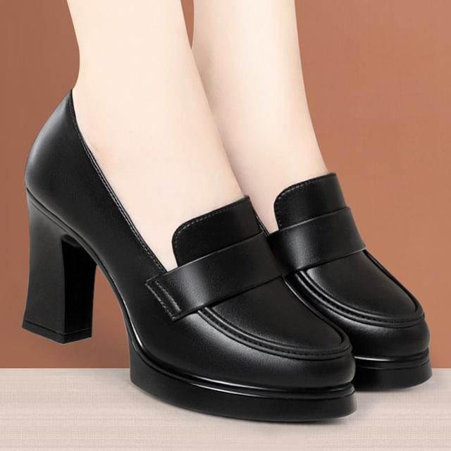 Freesia-High Heel Round Toe Pumps