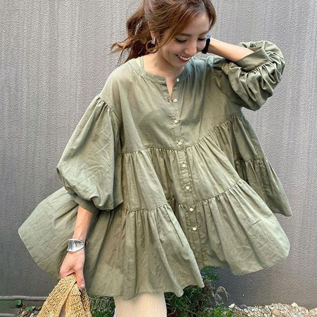 Supernova-Elbow-Sleeve Crew Neck Plain Ruched Blouse