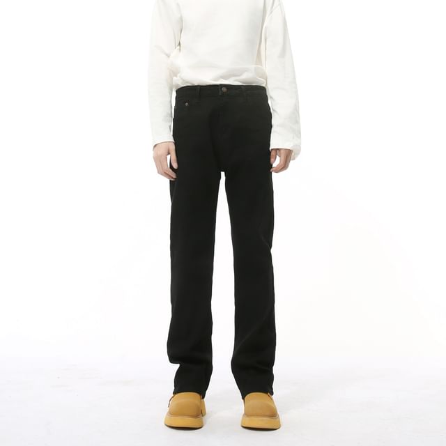 FAERIS-High Waist Straight Leg Jeans