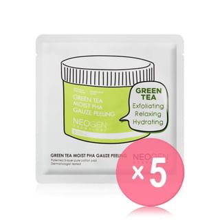 NEOGEN - Dermalogy Green Tea Moist PHA Gauze Peeling Sachet 5pcs Bundle Set