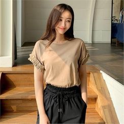 Styleberry - Frilled-Sleeve T-Shirt Styleberry - Frilled-Sleeve T-Shirt