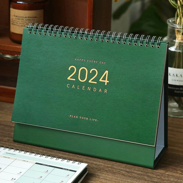 Desk Calendar 2024 - 12 x 14.5 Cm LIVE HAPPY 