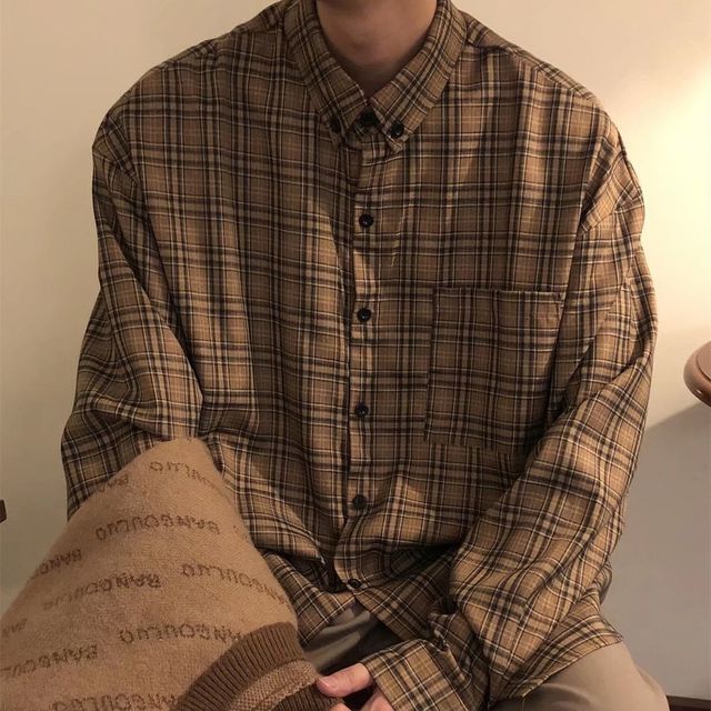 Urtishia-Long Sleeve Plaid Shirt