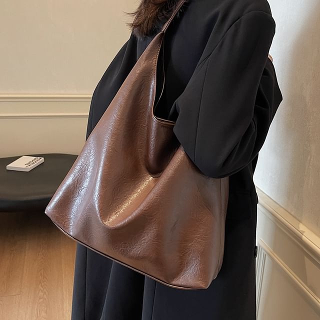 KOCORE-Set Faux Leather Tote Bag Pouch