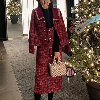 tweed dress and jacket
