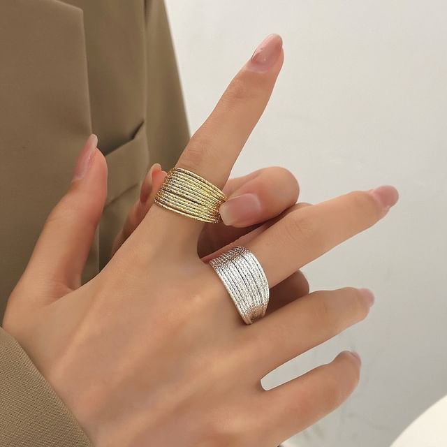 Sharkkira-Stacked Open Ring Hoop Earring Open Bracelet