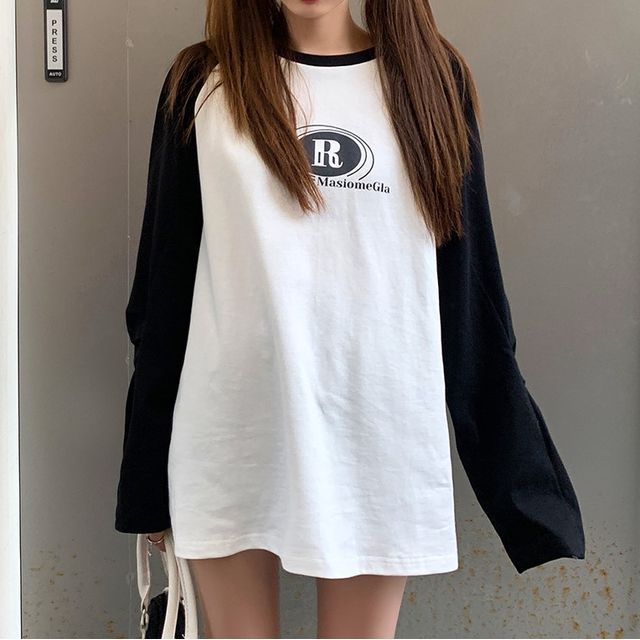 Champion Raglan Baseball T-Shirt Black/White / S