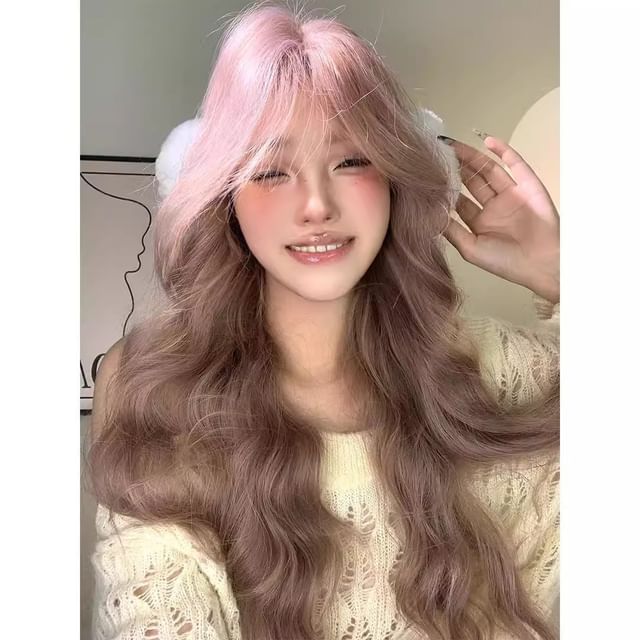 Jasmintinea-Gradient Long Wavy Hair Wig