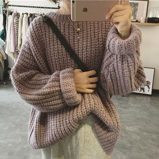Rorah - Round Neck Boxy Sweater | YesStyle