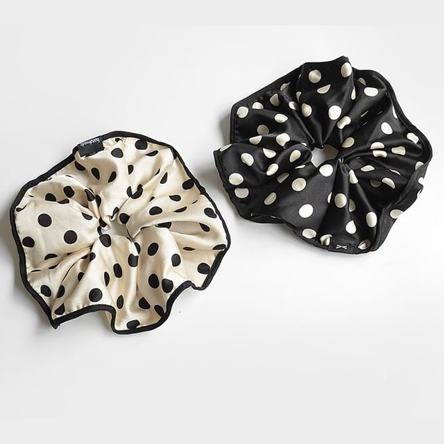 Koi Kawaii-Dotted Satin Scrunchie