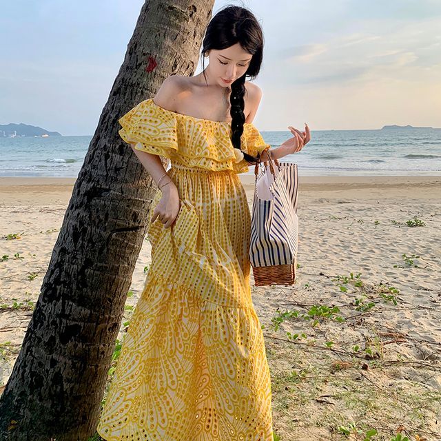 ★YOUHEE ★EYELET FRILL DRESS MUSINSA | YOUHEE EYELET FRILL DRESS RED