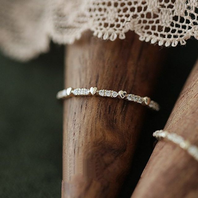 Phoenoa-Rhinestone Sterling Silver Ring