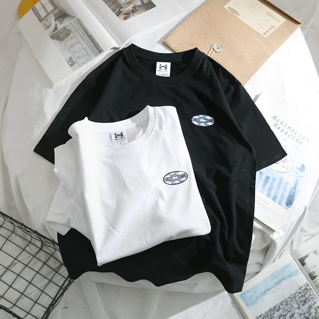 OSIGRANDI - Short-Sleeve Letter Embroidered T-Shirt | YesStyle