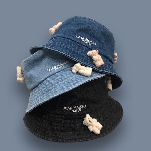 TAAK - Teddy Bear Denim Bucket Hat | YesStyle