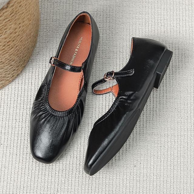FRAISO-40 Ruched Mary Jane Flats
