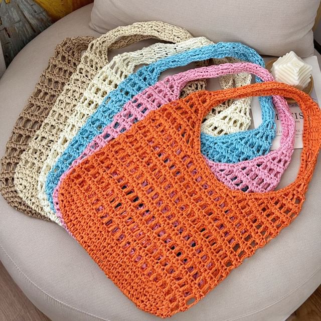 Basaran-Plain Crochet Tote Bag