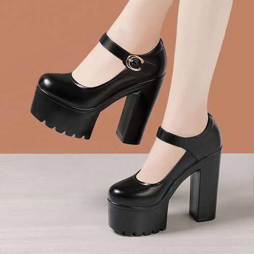 Freesia Platform Chunky-Heel Mary Jane Pumps YesStyle - Technical View