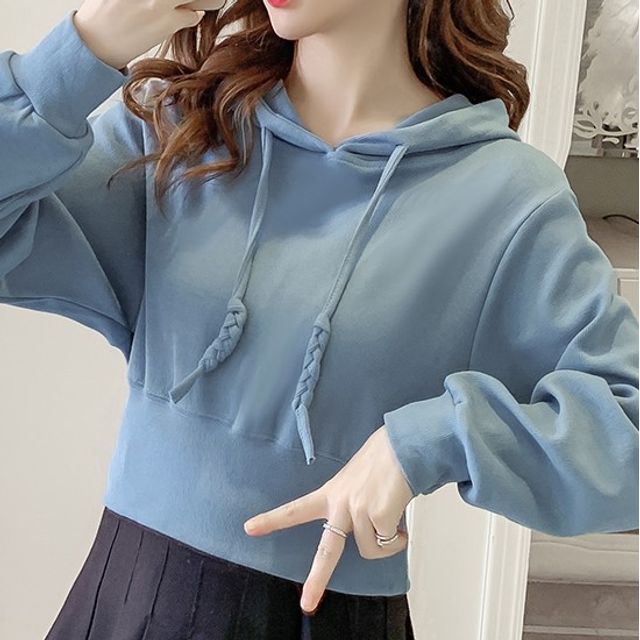 plain cropped hoodie