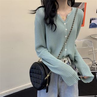 long sleeve ribbed cardigan