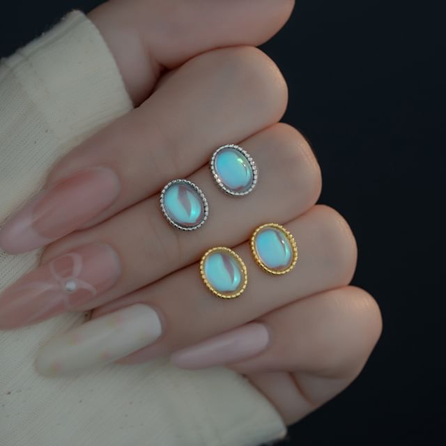 Seirios-Faux Gemstone Alloy Stud Earring