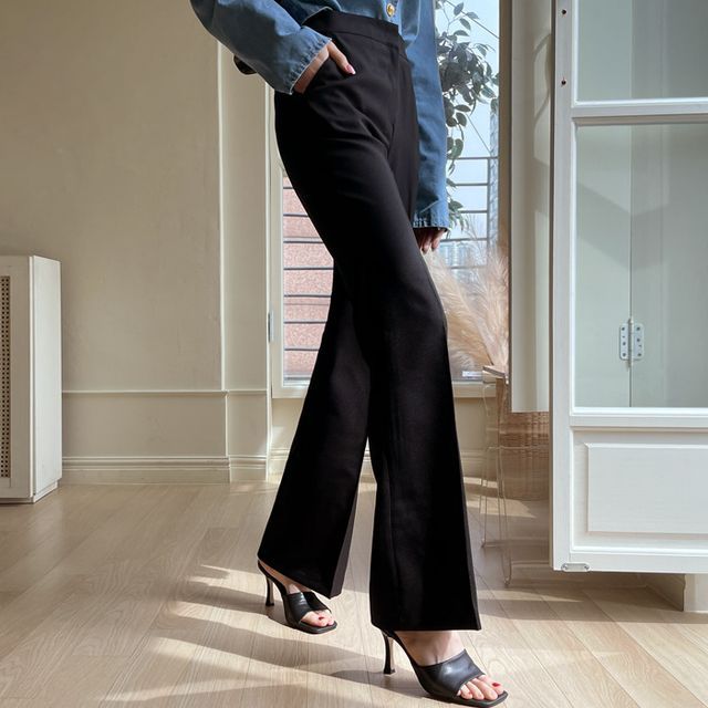 DEEPNY - Mid-Rise Bootcut Dress Pants 