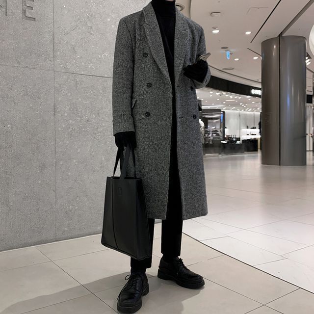 MRCYC-Double Breasted Plain Long Coat